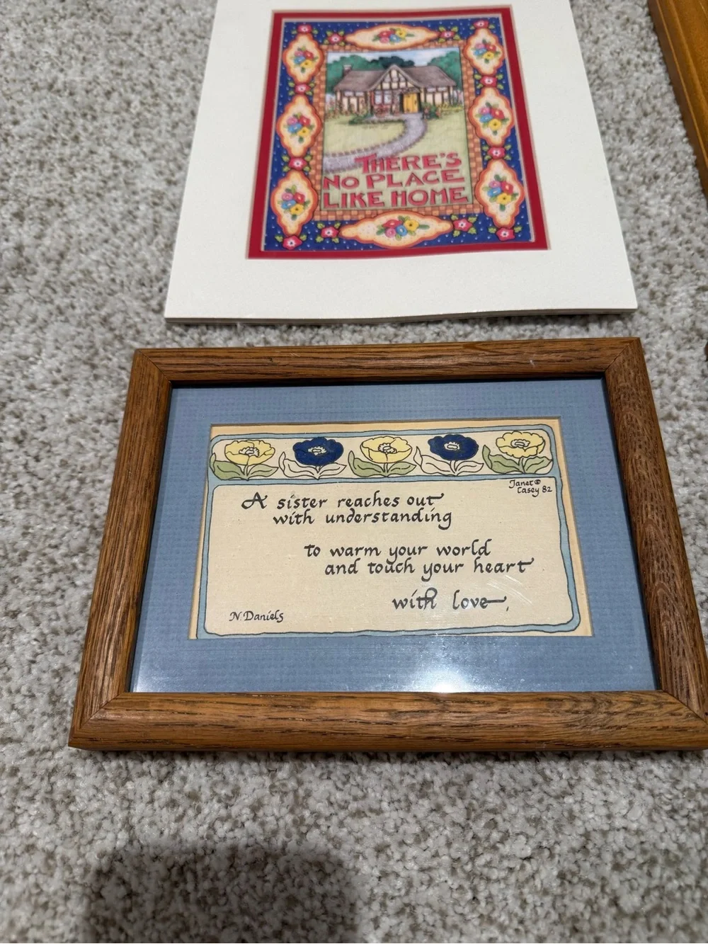 Vintage Cottagecore Framed Art Prints Sisterhood Friendship House Blessing Set